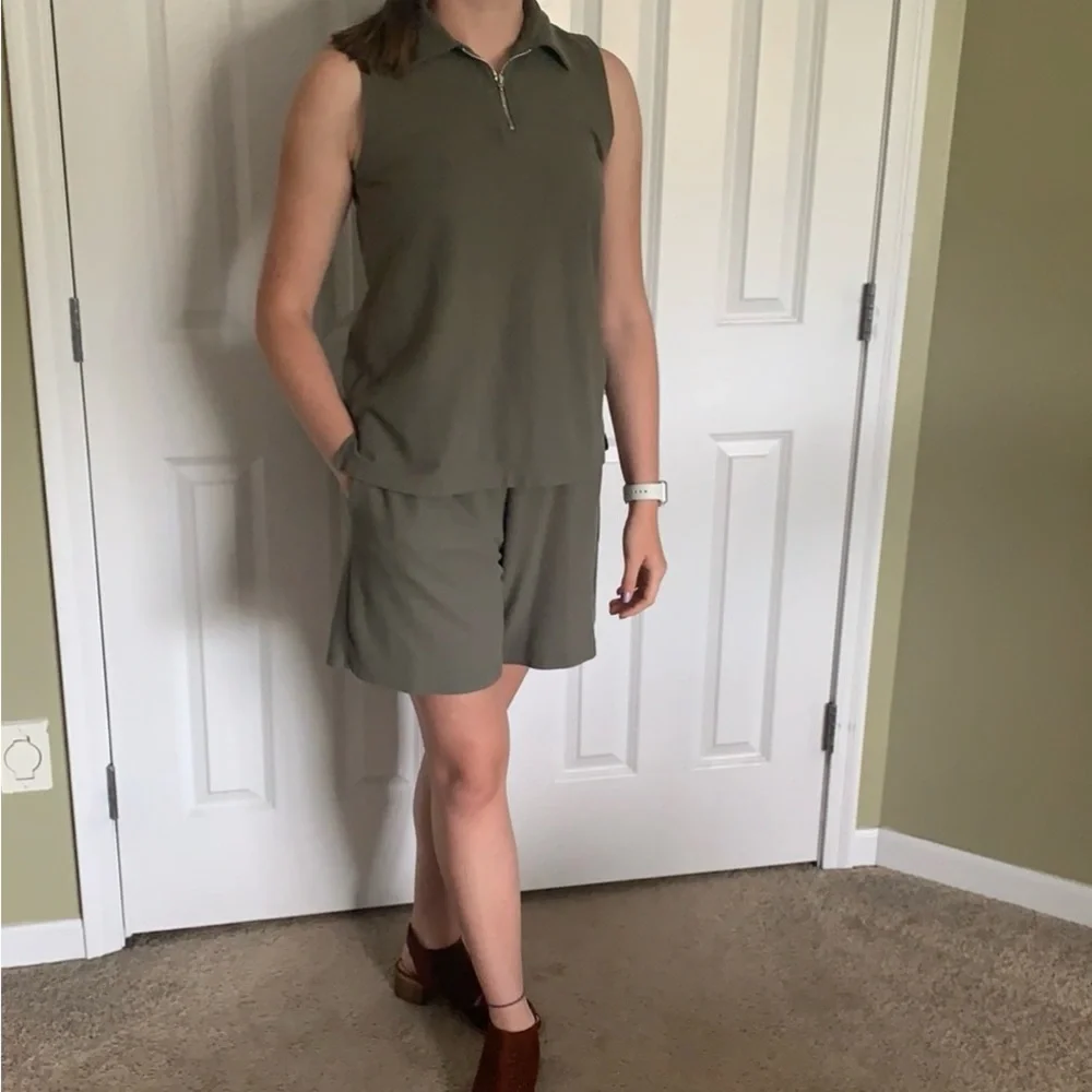 Westport Ltd by Dress Barn 2pc green Short set Women’s size S/M - Picture 2 of 14